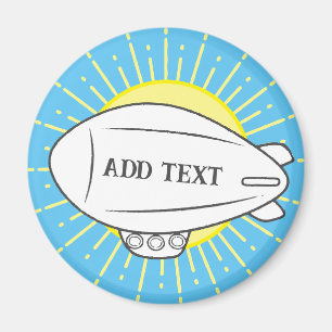 Aimant Ballotte Blimp Blanc Dans Ciel Soleil Personnalisé