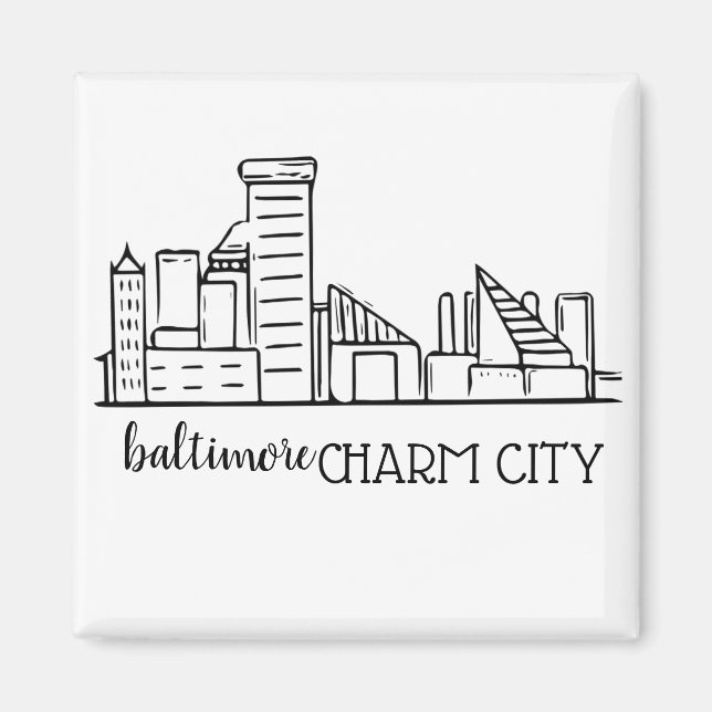 Aimant Baltimore Skyline (Devant)