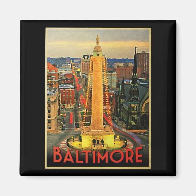 Aimant Baltimore vintage À Dusk (Devant)