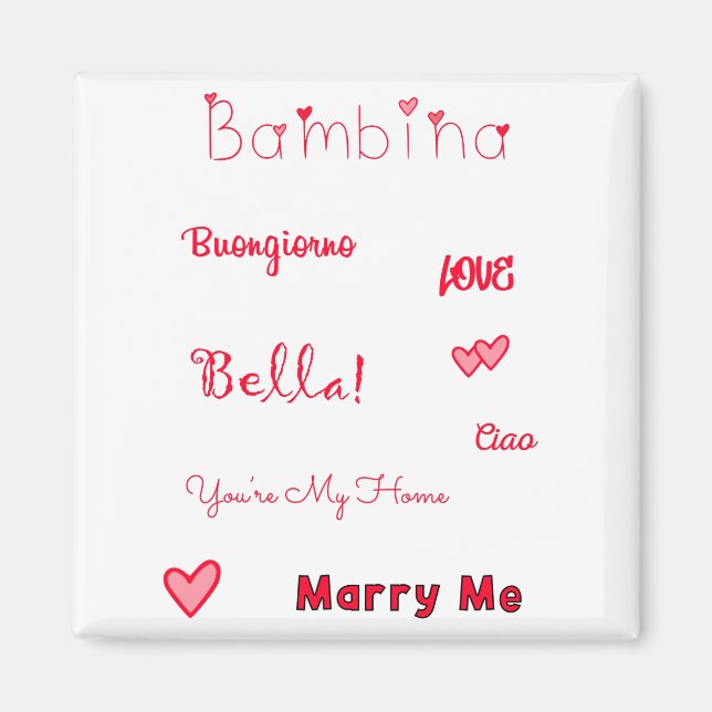 Aimant Bambina Love Citations Set Pack (Devant)