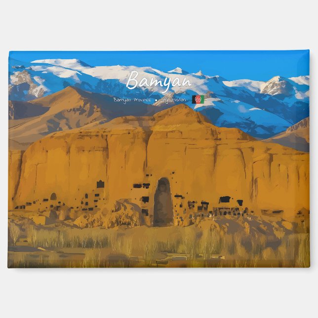Aimant Bamyan, Afghanistan - Vallée de la falaise de Boud (Recto)