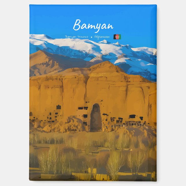 Aimant Bamyan, Afghanistan - Vallée des falaises de Boudd (Recto)