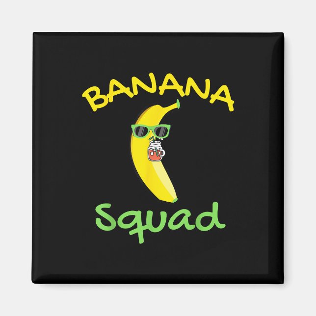 Aimant Banana Squad Nourriture Vacances été Correspondant (Devant)