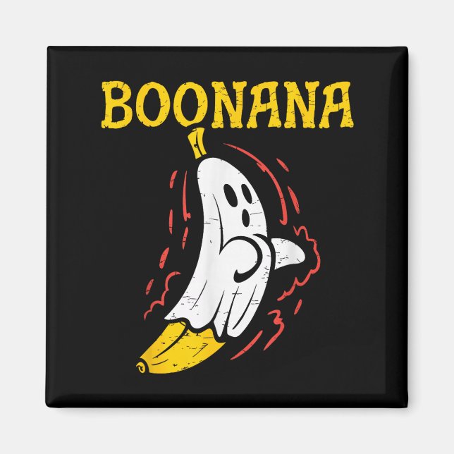Aimant Banane fantôme Boonana halloween effrayant jeu de  (Devant)