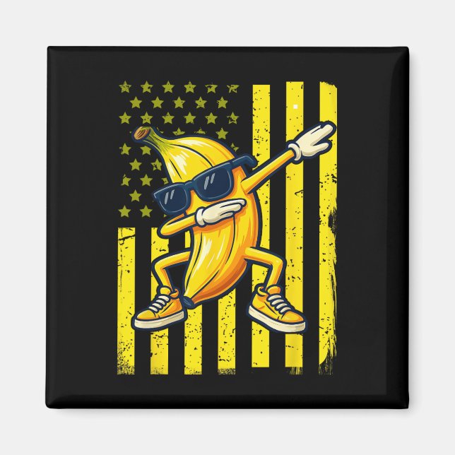 Aimant Banane Graphique Drapeau Américain Rétro qui fait  (Devant)