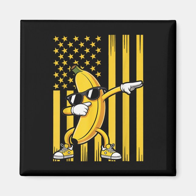 Aimant Banane Graphique Drapeau Américain Usa Dabbing Ban (Devant)