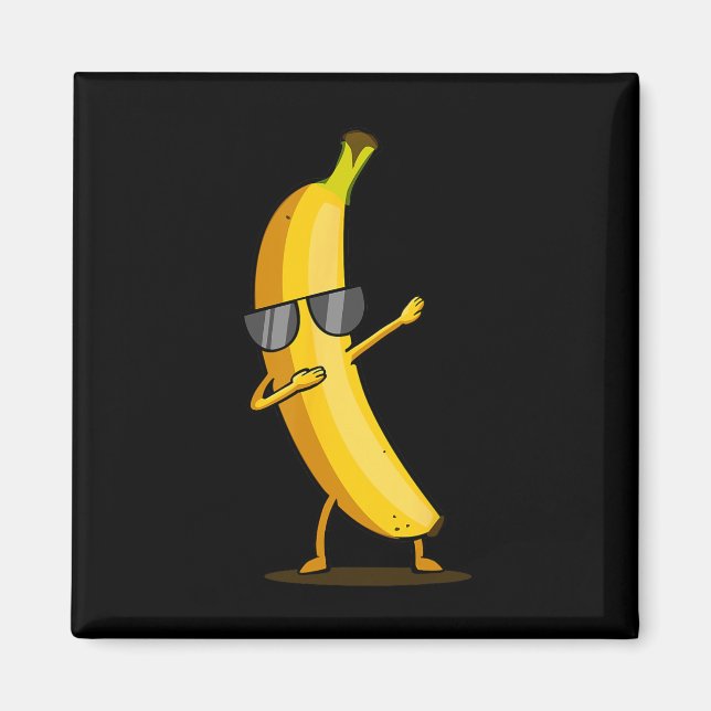 Aimant Banane jaune Dabbing - Dab Funky Dancing Fruit (Devant)