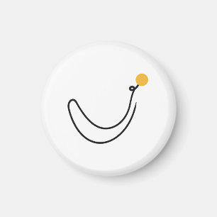 Aimant Banane minimaliste en dessin d'une ligne avec sole