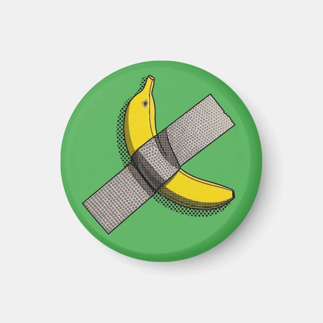 Aimant Banane Pop Art et Graphisme de Ruban Adhésif avec  (Devant)