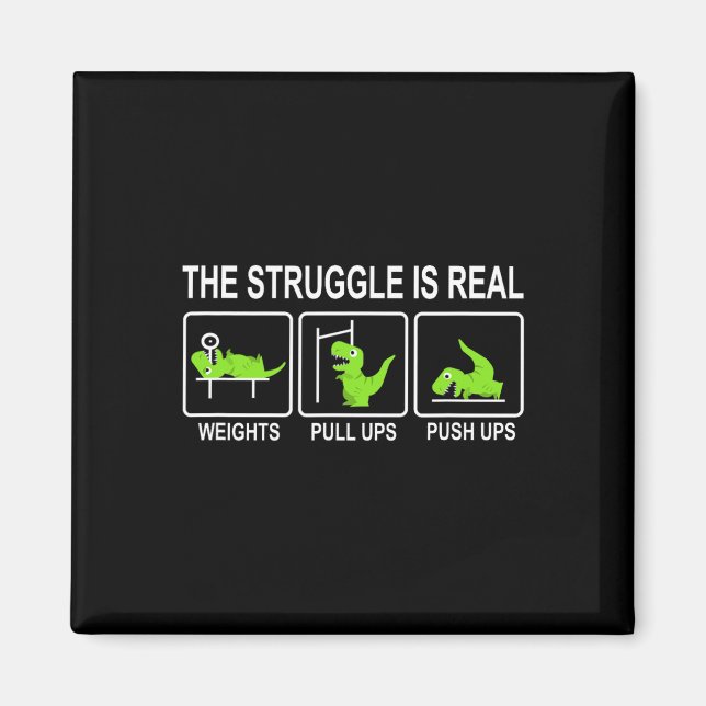 Aimant Banc de musculation pour dinosaure drôle pour tire (Devant)