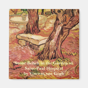 Aimant Banc de pierre de Van Gogh dans le jardin, hôpital
