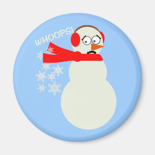 Aimant Bande dessinée de bonhomme de neige de péter