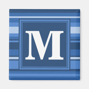 Aimant Bandes bleu monogramme