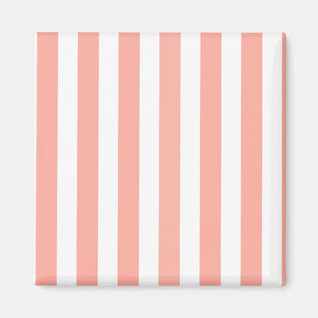 Aimant Bandes de bonbons corail et blanc (Devant)