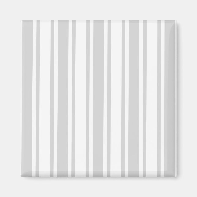 Aimant Bandes de bonbons gris clair et blanc (Devant)