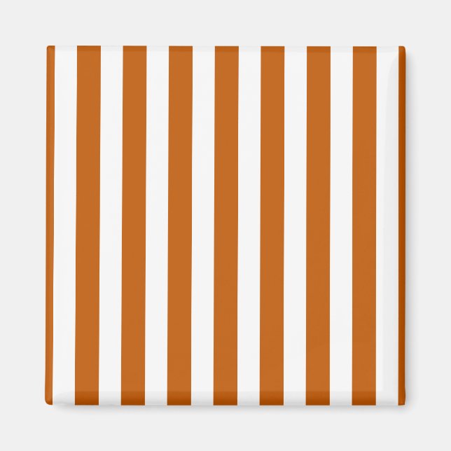 Aimant Bandes de bonbons orange et blanc brûlés (Devant)