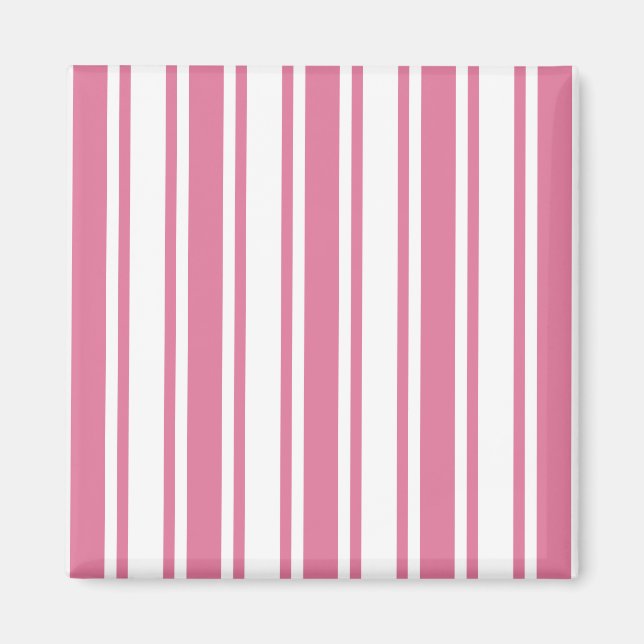 Aimant Bandes de bonbons roses et blanches (Devant)
