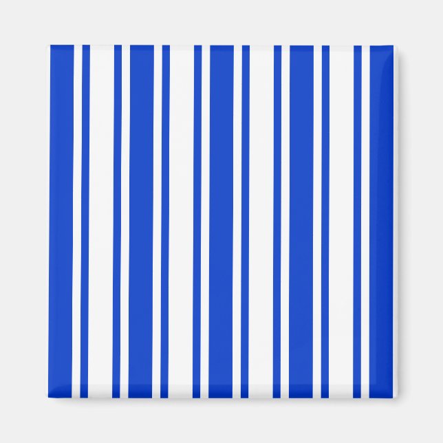 Aimant Bandes de bonbons royales bleues et blanches (Devant)