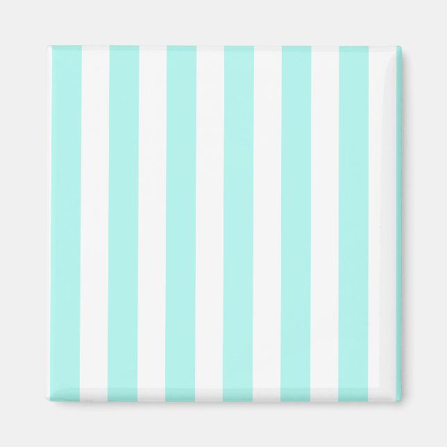 Aimant Bandes de bonbons turquoise et blanche (Devant)
