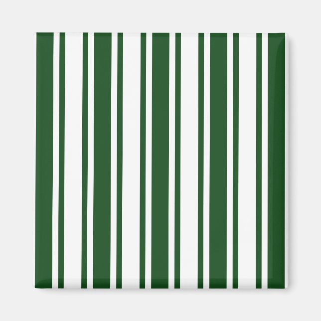 Aimant Bandes de bonbons vert foncé et blanc (Devant)