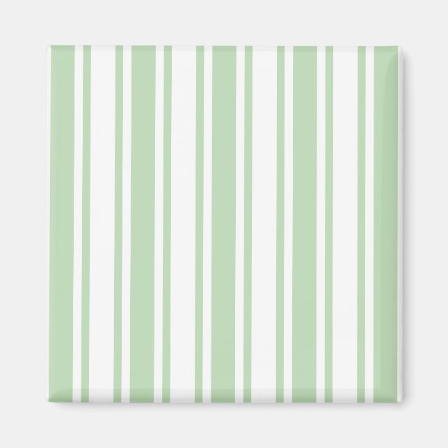 Aimant Bandes de bonbons vert pâle et blanc (Devant)