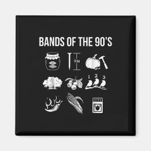 Aimant Bandes De Musique Populaire Rétro Des Années 90 Ro
