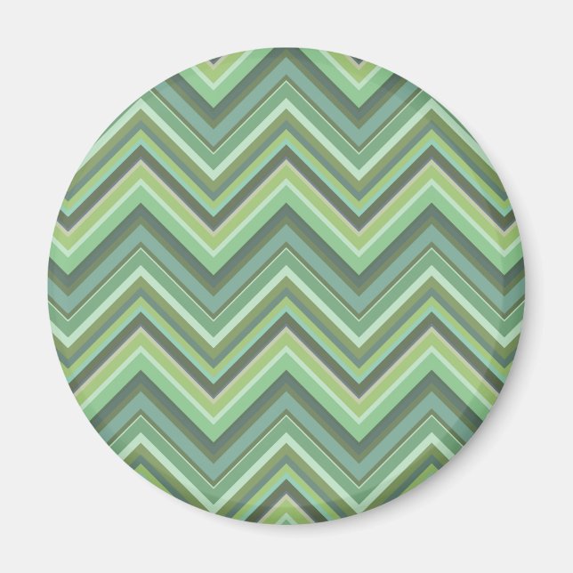 Aimant Bandes de zigzag vert olive (Devant)