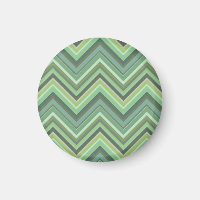 Aimant Bandes de zigzag vert olive (Devant)
