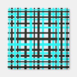 Aimant Bandes d'entrelacement noir blanc Turquoise