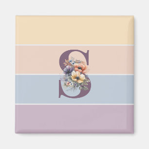 Aimant Bandes pastel minimalistes avec aquarelles