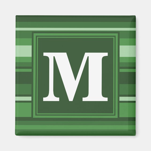 Aimant Bandes vertes monogrammes (Devant)