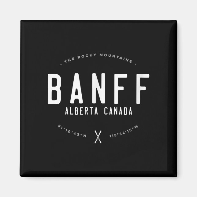 Aimant Banff Alberta Canada Graphic Distressed Vintage Sk (Devant)