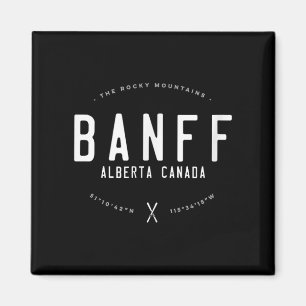 Aimant Banff Alberta Canada Graphique en détresse Vintage