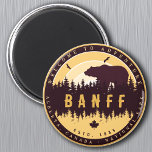 Aimant Banff NP Canada Montagnes Rocheuses Souvenirs Vint<br><div class="desc">Conception du parc national Banff. Le parc est le premier parc national du Canada et fait partie du patrimoine mondial des parcs des Rocheuses du Canada. Parc national Banff Le design Vintage du Canada est un grand cadeau de Noël ou d'anniversaire pour les amateurs du parc national du Canada. Ce...</div>