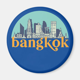 Aimant Bangkok Thailand Vintage City Skyline Cityscape