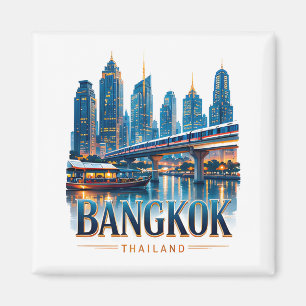 Aimant Bangkok Thaïlande Skyline Voyage Souvenir