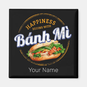 Aimant Banh Mi Street Food Baguette Vintage Vietnam Retro