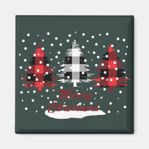 Aimant bannière décoration buffle plaid tree