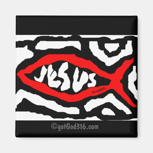 Aimant Bannière Jésus gotGod316.com Écriture (Devant)