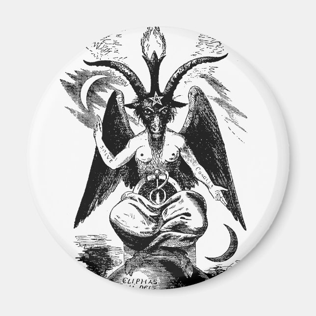 Aimant Baphomet (noir) (Devant)