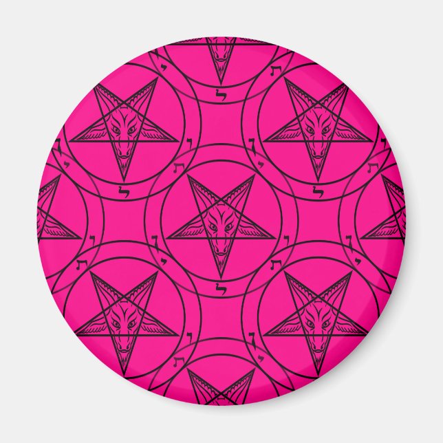Aimant baphomet rose (Devant)