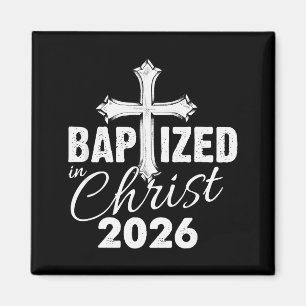 Aimant Baptisé en Christ 2026 - Salut Croix Chrétienne