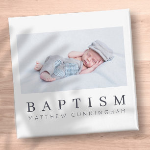 Aimant Baptism Modern Minimalist Custom Photo