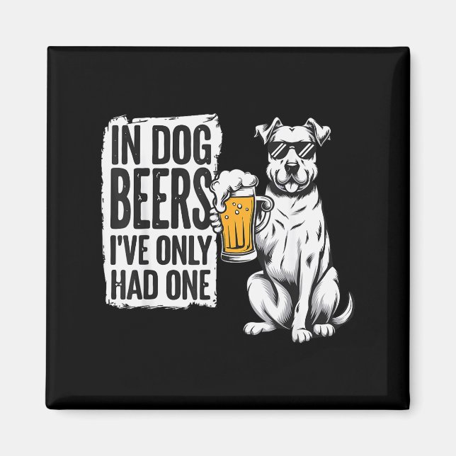 Aimant Bar à bière rétro à jeu de mots pour soirée entre  (Devant)