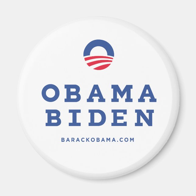 Aimant Barack Obama Biden 2012 Avec Logo "O" (Devant)