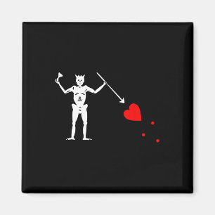 Aimant Barbe noire Jolly roger Drapeau Pirate Squelette H