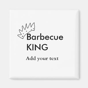 Aimant Barbecue roi ajouter nom texte hommes cuisine boul