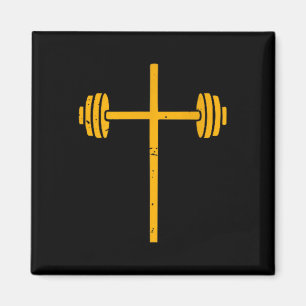 Aimant Barbell Cross-t-shirt Drôle de Christian Workout G