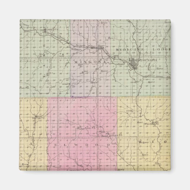 Aimant Barber County et Hazelton, Kansas (Devant)