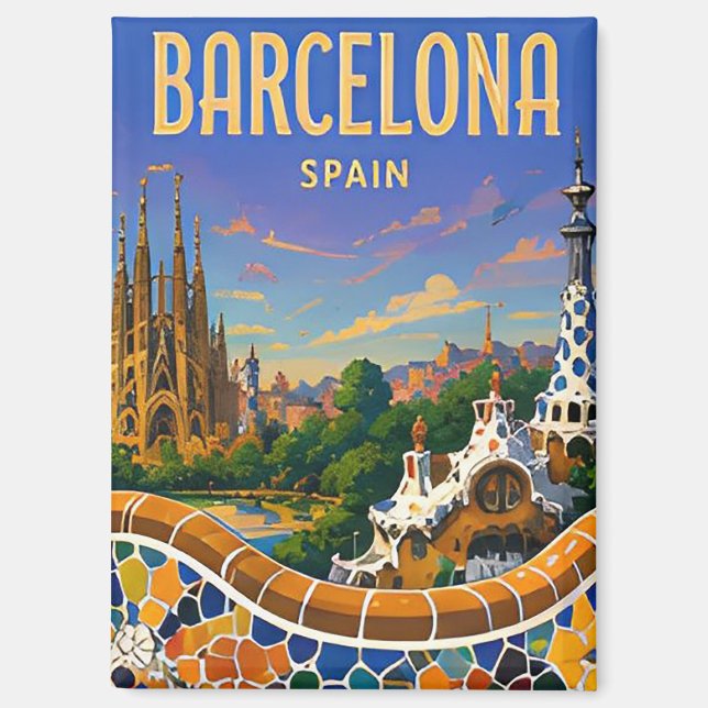 Aimant Barcelone Espagne Gaudi Architecture Méditerranée  (Recto)
